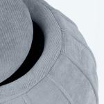 Gray Rounded Oval Storage Ottoman