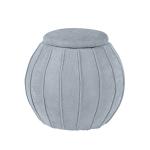 Gray Rounded Oval Storage Ottoman