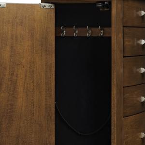 Walnut Wood 5-Drawer Zinnia Jewelry Armoire