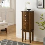 Walnut Wood 5-Drawer Zinnia Jewelry Armoire