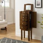 Walnut Wood 5-Drawer Zinnia Jewelry Armoire