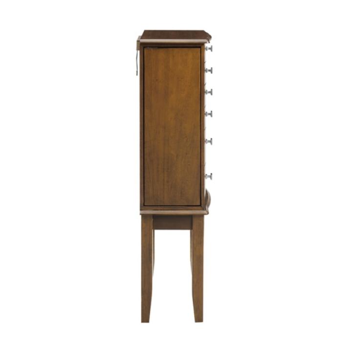 Walnut Wood 5-Drawer Zinnia Jewelry Armoire