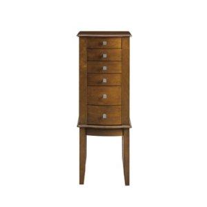 Walnut Wood 5-Drawer Zinnia Jewelry Armoire