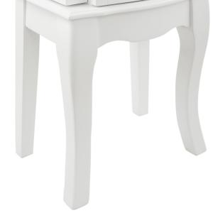 White Wood 4-Drawer Elena Jewelry Armoire