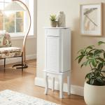 White Wood 4-Drawer Elena Jewelry Armoire