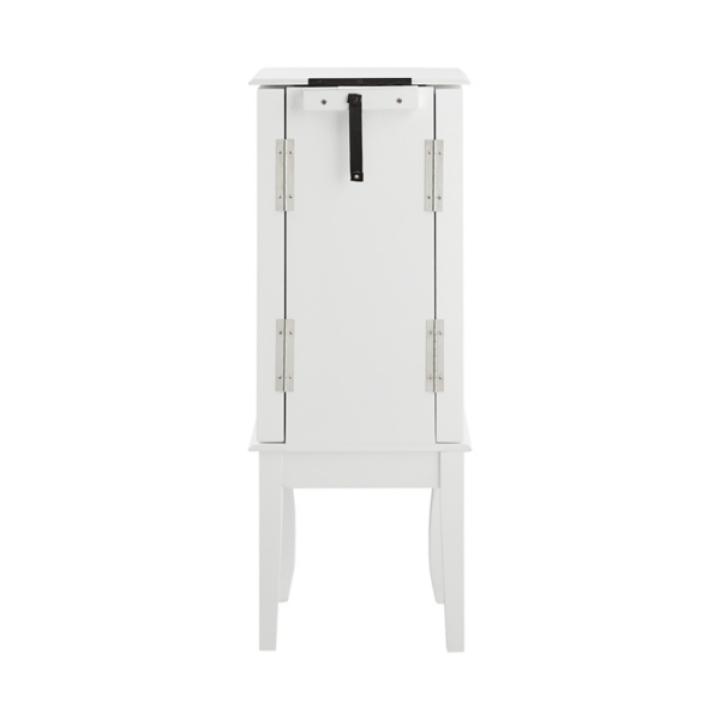 White Wood 4-Drawer Elena Jewelry Armoire