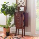 Walnut Wood 6-Drawer Maddie Jewelry Armoire