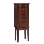 Walnut Wood 6-Drawer Maddie Jewelry Armoire