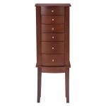 Walnut Wood 6-Drawer Maddie Jewelry Armoire