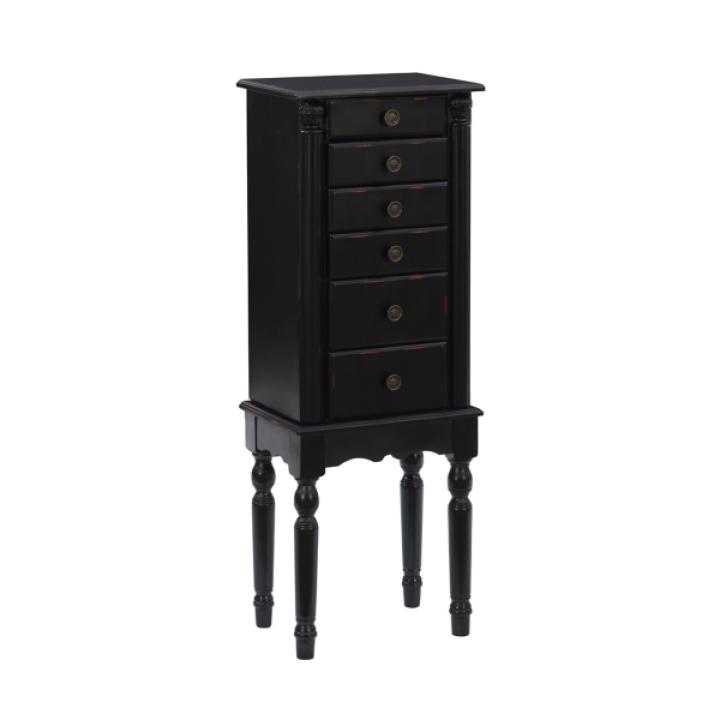 Black 5-Drawer Ollie Petite Jewelry Armoire
