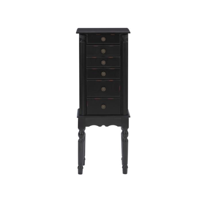 Black 5-Drawer Ollie Petite Jewelry Armoire