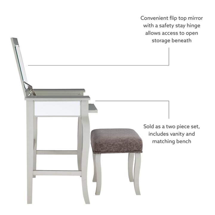 Silver Harper Flip-Top 2-pc. Vanity Set