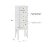 White 5-Drawer Jasmine Petite Jewelry Armoire