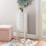 White 5-Drawer Jasmine Petite Jewelry Armoire