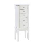 White 5-Drawer Jasmine Petite Jewelry Armoire