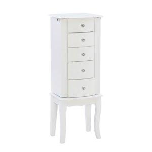 White 5-Drawer Jasmine Petite Jewelry Armoire