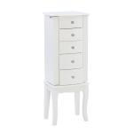 White 5-Drawer Jasmine Petite Jewelry Armoire