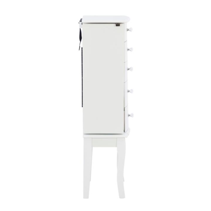 White 5-Drawer Jasmine Petite Jewelry Armoire