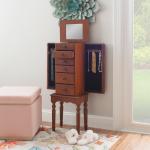 Cherry 5-Drawer Ollie Petite Jewelry Armoire
