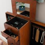 Cherry 5-Drawer Ollie Petite Jewelry Armoire