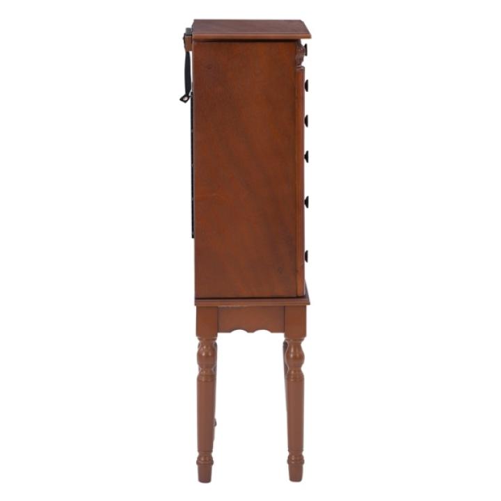 Cherry 5-Drawer Ollie Petite Jewelry Armoire