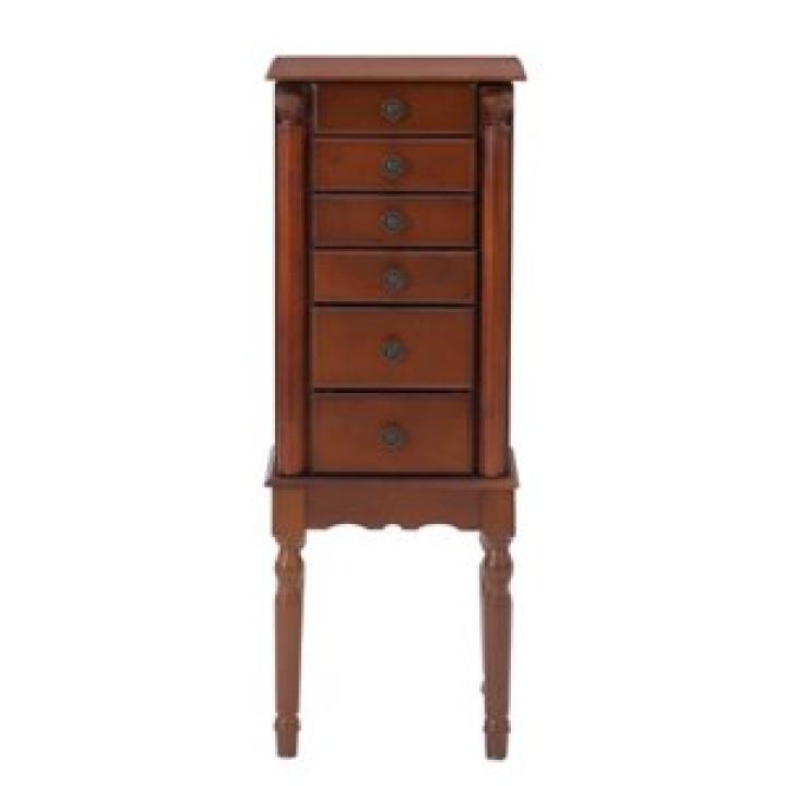 Cherry 5-Drawer Ollie Petite Jewelry Armoire