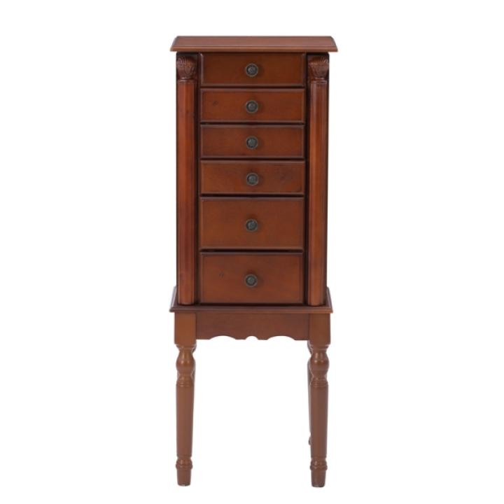 Cherry 5-Drawer Ollie Petite Jewelry Armoire