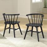Black Wood Veneten Dining Chairs, Set of 2