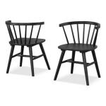 Black Wood Veneten Dining Chairs, Set of 2