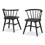 Black Wood Veneten Dining Chairs, Set of 2