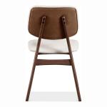 Ivory Boucle Walnut Aspen Dining Chairs, Set of 2