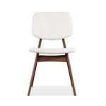 Ivory Boucle Walnut Aspen Dining Chairs, Set of 2