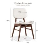 Ivory Boucle Walnut Aspen Dining Chairs, Set of 2