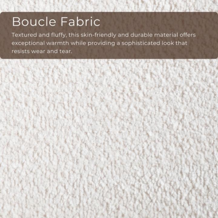 Ivory Boucle Walnut Aspen Dining Chairs, Set of 2