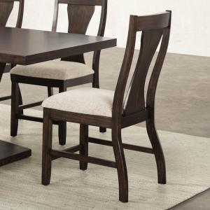 Upholstered Walnut Kix Dining Chairs, Set of 2