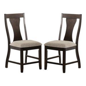 Upholstered Walnut Kix Dining Chairs, Set of 2