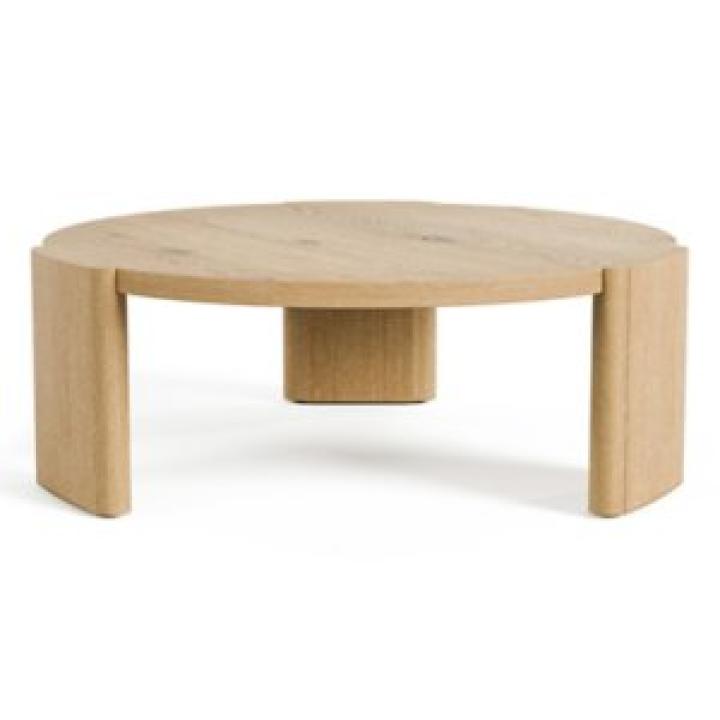 Natural Oak Wood Round Ashford Coffee Table