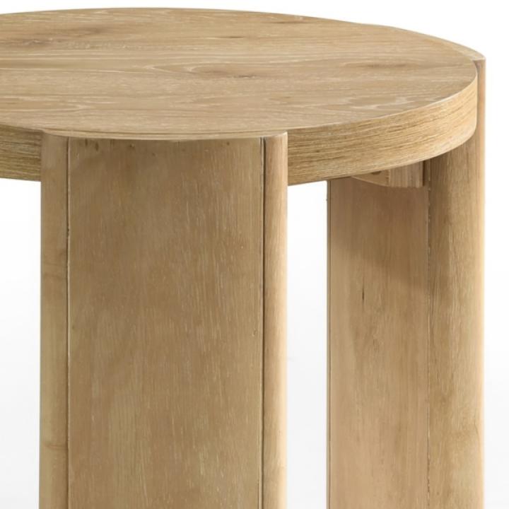 Natural Oak Wood Round Ashford Accent Table