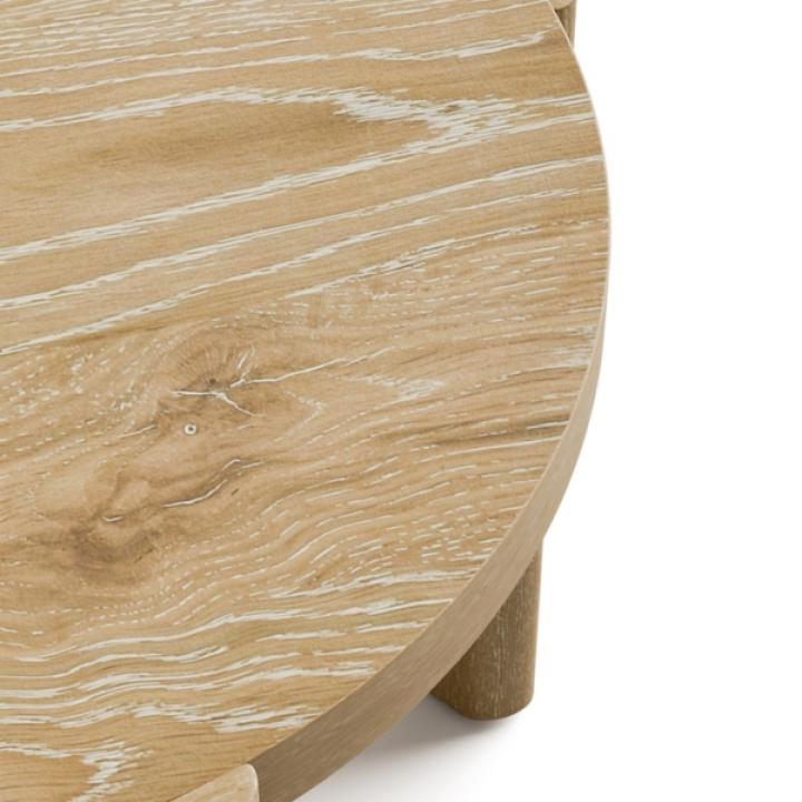 Natural Oak Wood Round Ashford Accent Table