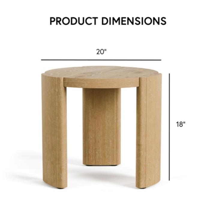 Natural Oak Wood Round Ashford Accent Table
