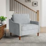 Light Gray Upholstered Spokane Wide Accent Chair