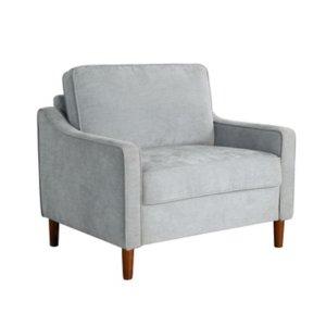 Light Gray Upholstered Spokane Wide Accent Chair