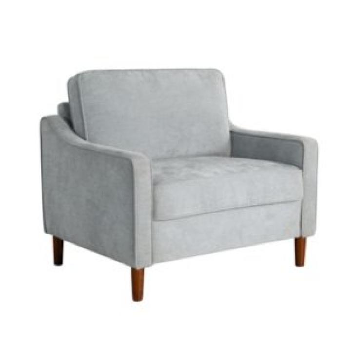 Light Gray Upholstered Spokane Wide Accent Chair