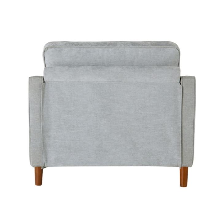 Light Gray Upholstered Spokane Wide Accent Chair
