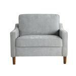 Light Gray Upholstered Spokane Wide Accent Chair