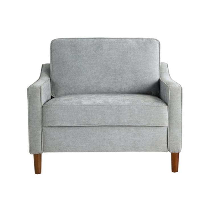 Light Gray Upholstered Spokane Wide Accent Chair