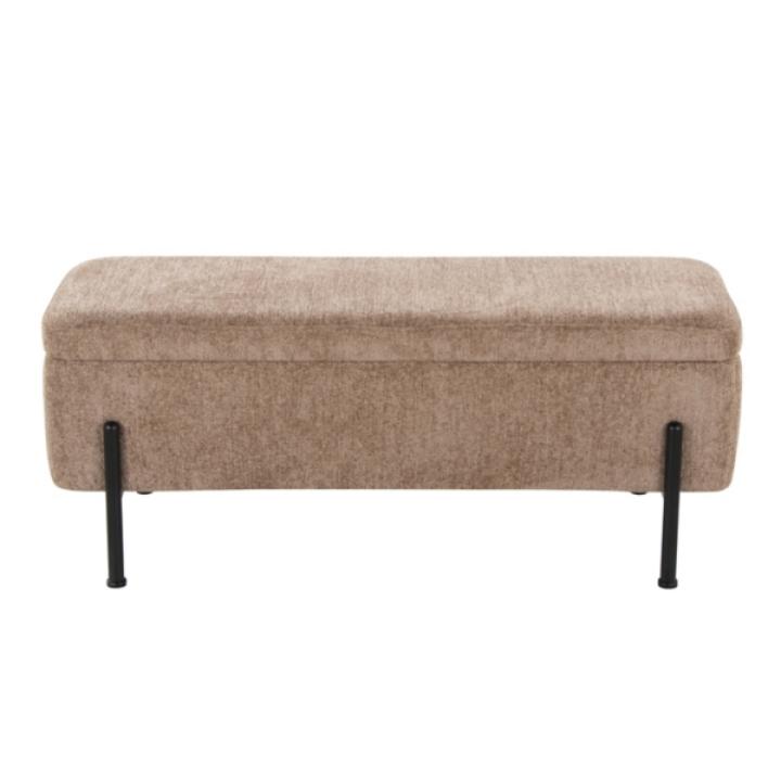 Brown Upholstered Daniella Storage Bench