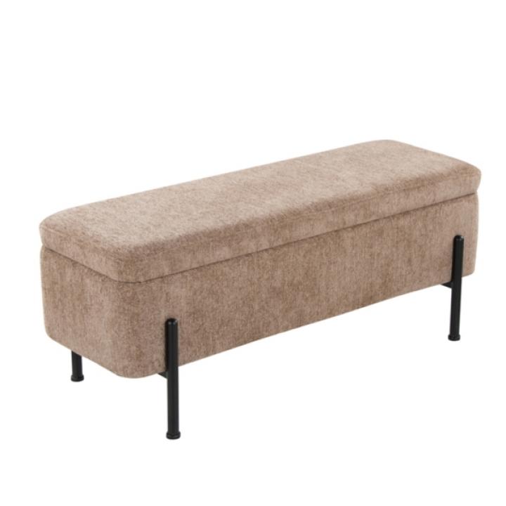 Brown Upholstered Daniella Storage Bench