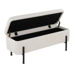 Ivory Upholstered Daniella Storage Bench