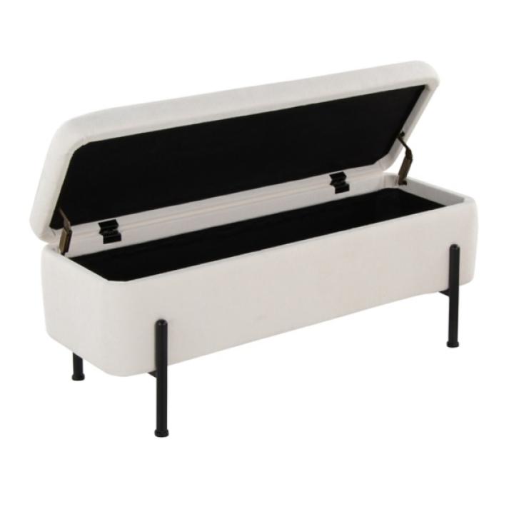 Ivory Upholstered Daniella Storage Bench